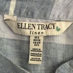 Ellen Tracy Linen Sleeveless Top Womens Blue White Stripe Button Up Neckline S Photo 9