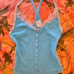 Urban Outfitters  blue lace coquette button up racerback tank top cami  Photo 0