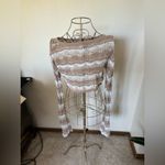 Princess Polly Princes Polly 100% cotton crochet tan striped cropped sweater size 4 Photo 5