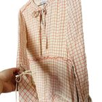 DEREK LAM 10 Crosby Cream Red Tiered Windowpane Asymmetrical Ruffle Dress Size 8 Photo 10