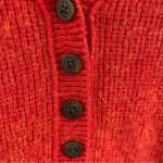Madewell  | Red Wool Blend Asherton Waffle Knit Henley v-neck sweater Size S Photo 2