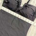 Attention Y2K Swimsuit Womens M Black One Piece Halter Padded Cups Bead Accents‎ Size M Photo 4
