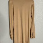 Halfheart Tan Ruched Button Down Slinky Dress Large Photo 4
