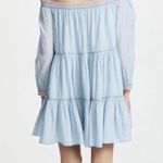 Free People Sunbeams Floral Embroidered Chambray Blue Mini Dress Bohemian Photo 2