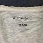 G.H. Bass & Co. Shirt Womens Large Beige Henley 3/4 Sleeve Casual Cotton Top Photo 2