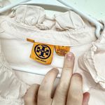 Tory Burch Women Light Pink Ruffled Neckline Long Sleeve V Neck Blouse Size 4 Photo 2