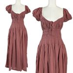 Free People  Dainty Romantic Ethereal Feeling Bonita Midi Maxi Dress Rose Large Photo 7