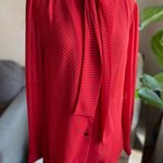 Vintage Brownstone Studio Long Sleeve Red and Black polka dot Polyester Blouse. Size M Photo 0