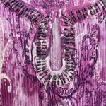 Catherines Pink Crinkle Pleated Beaded Keyhole Neck Georgette Tunic Size 4X Photo 3