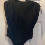 EXPRESS Black bodysuit with shoulder pads Photo 0