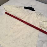 Calypso St. Barth NWT  Womens L Eyelet Blouse Puff Sleeve Pale Yellow Cottagecore Photo 5