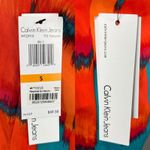 Calvin Klein Jeans Calvin Klein Firecracker Blouse Small Orange Teal Short Sleeves New Photo 5