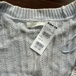 Full Tilt Cable Knit Cropped Sweater - Light blue Photo 2