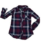 Rails Shirt Button Up Top Blouse Burgundy Plaid Western Boho Fleece Photo 7