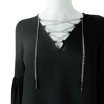 MICHAEL Michael Kors Metal Chain Lace Up Women’s Blouse Size X Photo 4