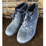 Cole Haan  X Air Women's Ankle Boots Booties Wedge Size 9 B Cornflower Blue Suede Photo 2