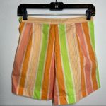 Posse Shorts 100% Cotton Striped Coral Orange Lime Green White NWT Small Photo 4