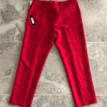 Donna Karan Pants Red Falling Leaves Straight Leg, Size 12 New w/Tag Photo 2