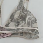Victoria's Secret  Gray Cream Floral Adjustable Straps Mesh Bralette Size XS Photo 2