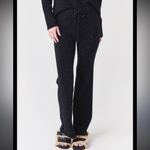 Black Speckled Pants Monrow Neps cashmere lounge casual revolve $350 fall knit Size L Photo 2