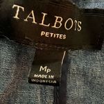 Talbots Women’s Jeans Jacket Medium Petite Chambray Military Style Photo 4