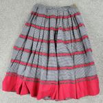 Vintage Womens Woven Gingham Skirt 2XS Black Red Check Thread Detail Handmade Size XXS Photo 0