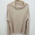 We The Free Supernova Top Tan Cream Cowl Bell Sleeves Oversized Women XL NWT Photo 0