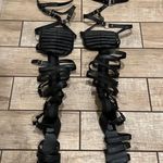 Over The Knee Gladiator Sandals Summer Boots Buckle Strap Tight High Sandals Boots Black Size 6 Photo 1