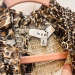 Moodie High Smocked Neck Leopard Print Dress size small midi Photo 7