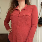 AG Adriano Goldschmied Ag Adriano Gold Schmied Crinkle Blouse 3/4 Sleeve Front Pockets Small Photo 0