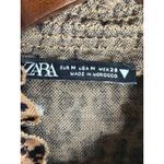 ZARA  Leopard Print Lightweight Ruffled Turtle Neck Short Sleeve M Brown Black Photo 8