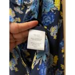 Equipment  Silk Lynn Blue yellow Floral button down long sleeve tunic blouse XS Photo 3