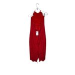 Lovers + Friends Lover Womens Dress Lace Overlay Halter Oasis Open Back Midi D280BH Red Sz. 4 NWT Photo 4