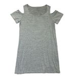 J. Jill Striped Open Shoulder Dress Size Large short sleeve mini shift stripes Gray Photo 8