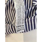 ZARA Striped Smocked Waist Button Down Long Sleeve Peplum Tunic Blouse EUC Sz M Photo 6