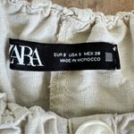 ZARA  Women Linen Blend Beige Cropped Ruffle Cottagecore Boho Peasant Top Size‎ S Photo 7