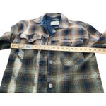 Free People  Oversized Plaid Flannel Shacket Distressed Raw Hem Button Down Photo 8