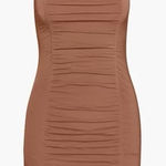 Aritzia NWOT Wilfred Lydia Bodycon Ruched Dress in Epicurean Brown Size S Photo 0