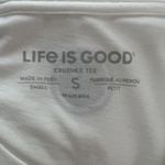 Life is Good T Shirt Womens Small White Crusher Tee Dog Golden Basic Casual Photo 6