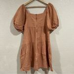 Louna Rust Orange Tiered Cotton Mini Dress MEDIUM Photo 6