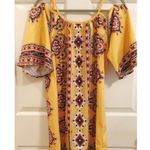 Tribal Print Kimono Tunic Dress Yellow Photo 0
