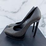 Saint Laurent women’s studded Janis black leather pumps size IT 36.5 US 6.5 Photo 10
