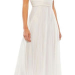 Mac Duggal NWT  ROSETTE ONE SHOULDER TEA LENGTH DRESS Photo 0