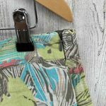 Christopher & Banks Skirt Womens 12P Green Linen Rayon Tropical Print Side Zip Photo 5