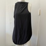 Vintage 90s Chaiken sleeveless black crew neck zipper front tunic blouse size 6 Photo 2