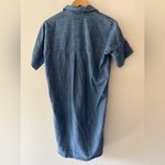 Madewell Blue Denim Courier Drop Hem Mini Shirt Dress Photo 4