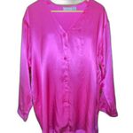 Victoria's Secret Vintage Gold Tag Victoria’s Secret 100% Silk Pink Long Sleeve Top Medium Photo 0
