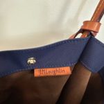 J. McLaughlin Navy Blue Tote Back with Coin Pouch Leather Handle Snap Close Photo 5