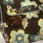 Gap Vintage Women's Small Retro Floral Tropical Clutch Wooden Handle Purse Photo 8