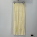 Z Supply  Nicola Crinkled Gauze Tiered Maxi Skirt Pale Yellow Photo 3